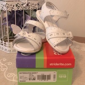 Stride Rite Girls White Sandals